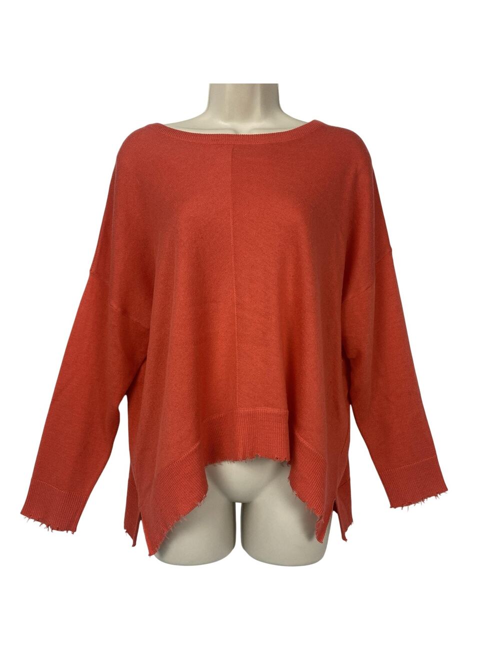 Kerisma Wool Blend Sweater Womens Small Medium Orange Oversized Dolman Boxy